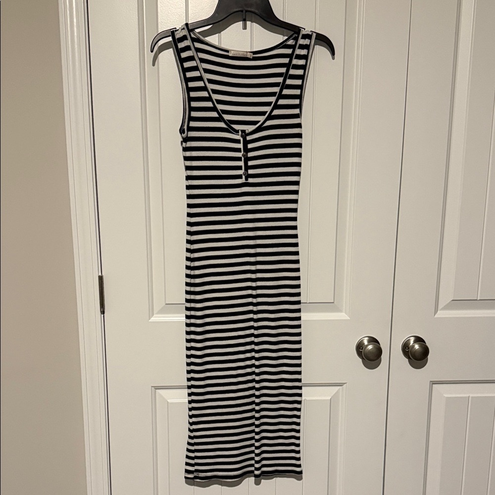 Heart & Hips Black and White Striped Dress